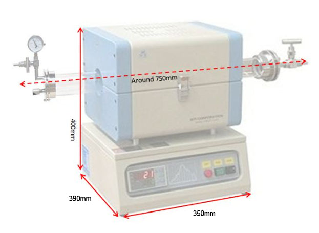1200C Compact Split Tube Furnace (8" heating zone) w/ Vacuum Flanges & Optional Tube Size - OTF-1200X-S