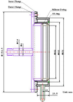 Water Cold Sealing Flange with Valves & Vacuum Gauge for 100mm dia.Tube - FL101W