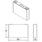 Aluminum Prismatic Cell Case for 1212370 Battery - Lib-PCC12123