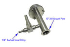 Right side flange with KF-25 port& 1/4" barbed hose fitting for 4" tube - FL-101KF25-FT(R)