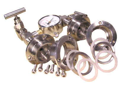 Vacuum Sealing Assembly for 84 mm dia Tube Furnace with Valve / Vacuum Meter - FL-84