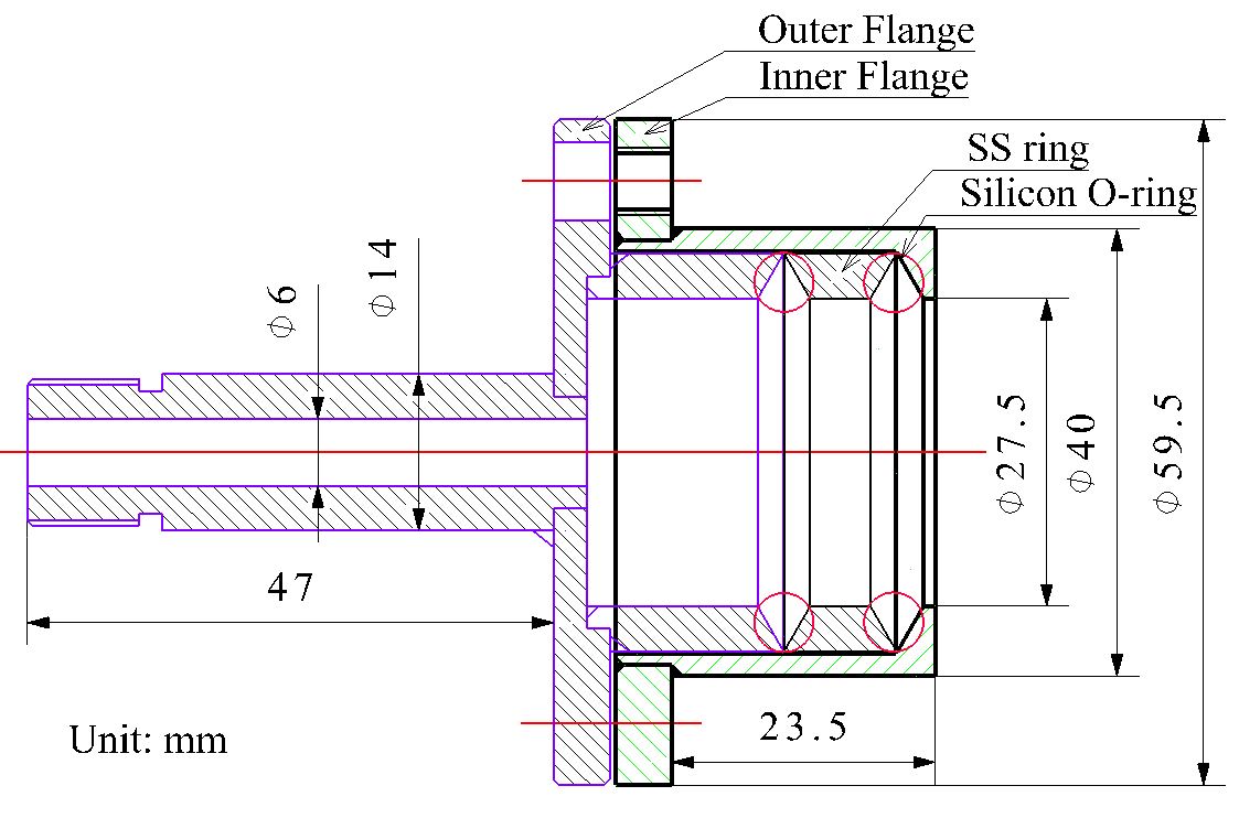 Vacuum Sealing Assembly for 1" dia Tube Furnace with Valve / Vacuum Meter - FL25