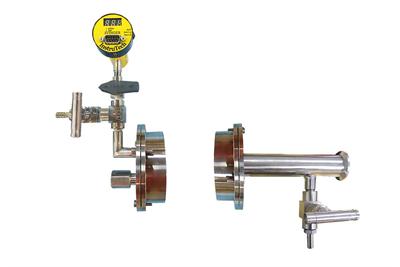 Vacuum Sealing Assembly for 50mm Tube w/ KF-25 Port & 1/4" Feedthrough - FL-50KF25-FT (D/M)