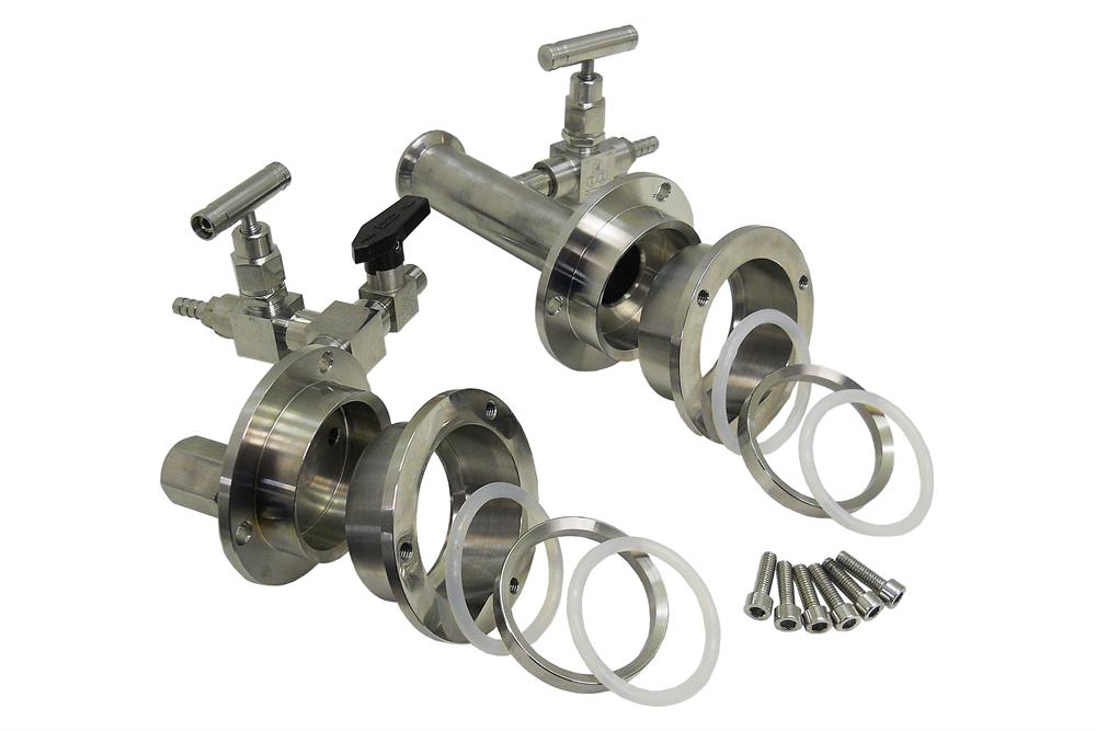 Vacuum Sealing Assembly for 50mm Tube w/ KF-25 Port & 1/4" Feedthrough - FL-50KF25-FT (D/M)