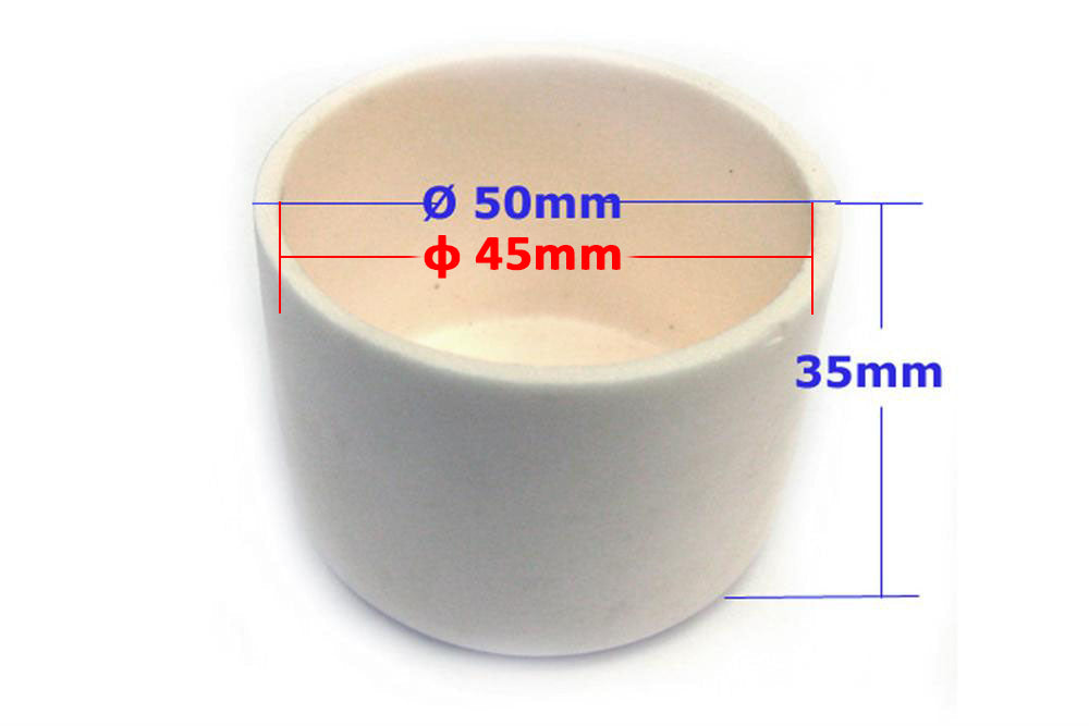 Alumina (Al2O3) Cylindrical Crucible from 0.1 mL to 3000mL optional