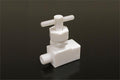 Polyfluortetraethylene (PTFE) Needle Valve with 1/4" BSP Male & Female Fittings - EQ-NV-14BSP-MF-PTFE