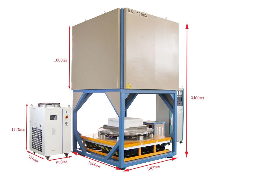 1700C Max. Bottom Loaded Inert Gas Atmosphere Box Furnace, (24x24x24", 216L) - KSL-1700X-GS216