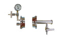Sealing Flange for 80mm dia Tube w/ 1/4" Feed-through, Valves & KF-25 Vacuum Ports - FL-80KF25-FT