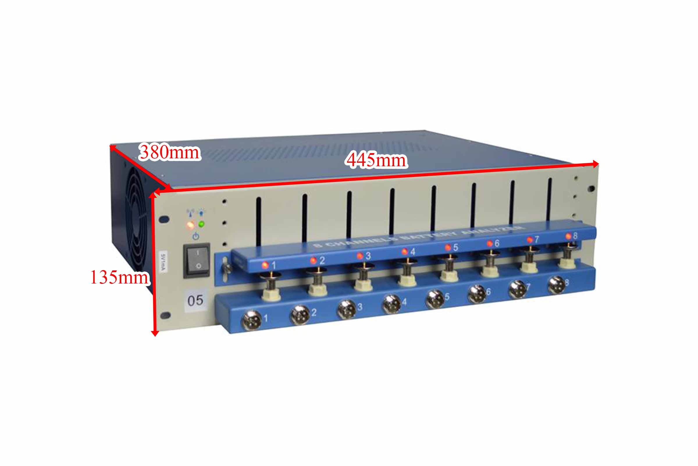 8 Channel Battery Analyzer (0.005 -1 mA, up to 5V) w/ Laptop Software & Optional WIFI Control