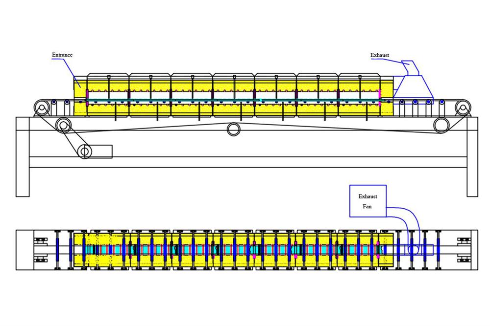 1000°C Seven Zones Conveyer Belt Furnace (W150x L2000 mm) w/ Temperature Control - KSL-1200X-BF6