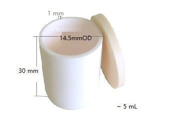 Alumina (Al2O3) Cylindrical Crucible from 0.1 mL to 3000mL optional