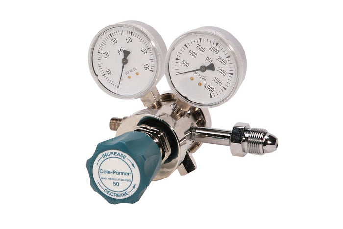 Inert Gas Regulator, Two Stage Brass 0-100 psi Analytical Cylinder Regulator - CGA-580-LD