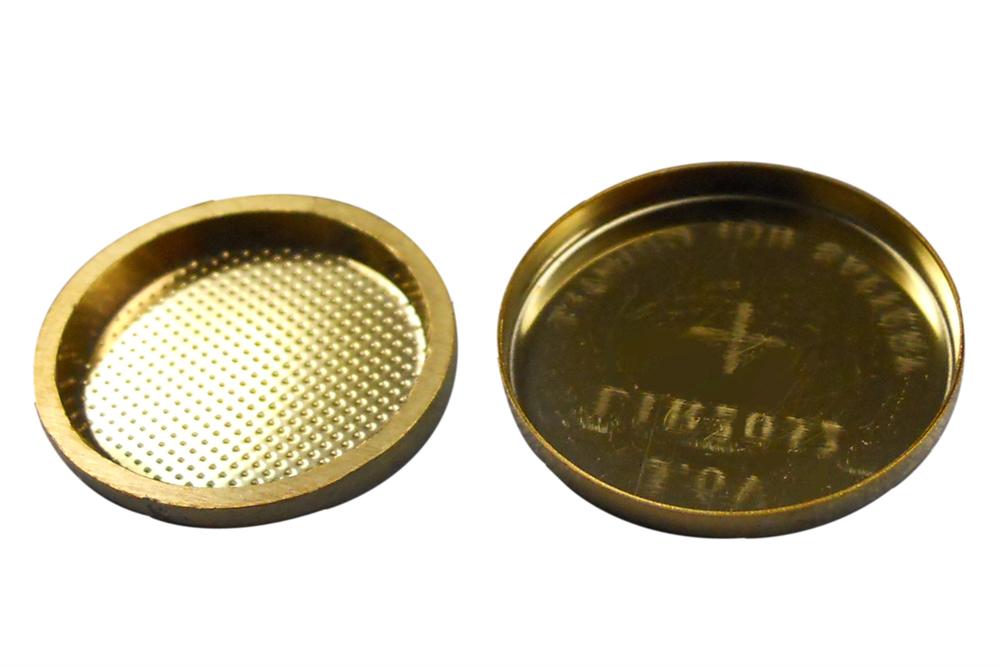 TiN -Coated CR2032 Button Cell Cases (20d x 3.2mm) with O-Ring (10 pairs )-CR2032CASE-TIN