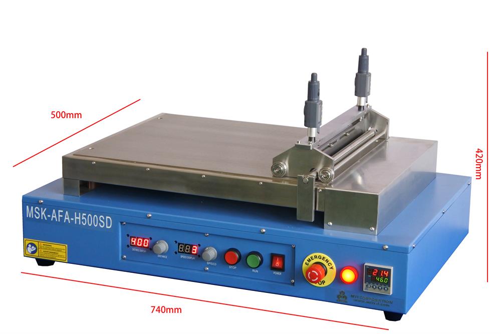 300mm Width Slot-die Coater w/ SS316 Heating Vacuum Chuck (150°C, 500 L x 400mm W) - MSK-AFA-H300SD