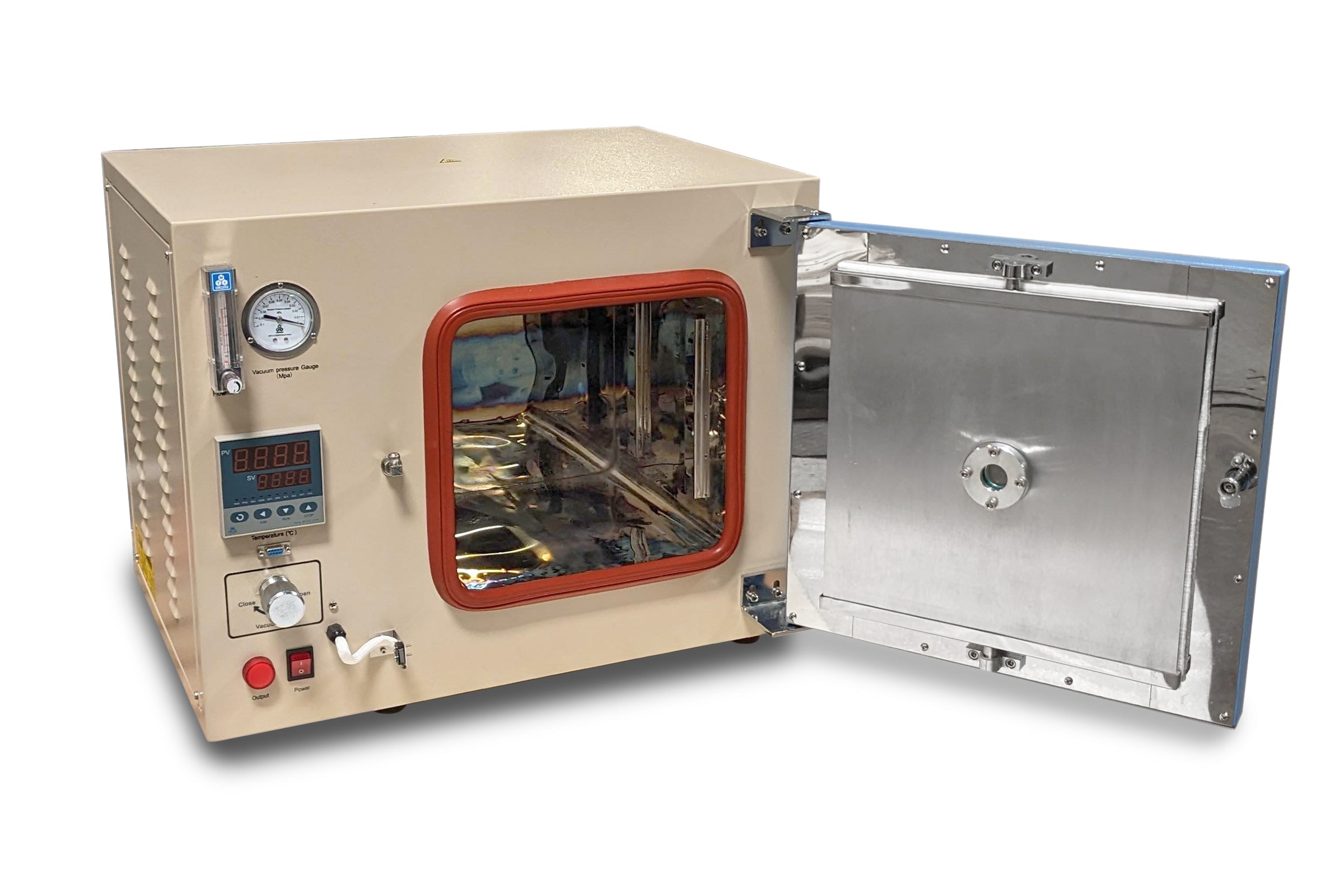 400C Max. 25L Vacuum Oven (12 x 12 x 11") w/ Quartz Window, Flow-meter & Water Chiller - DZF-6020-HT400P