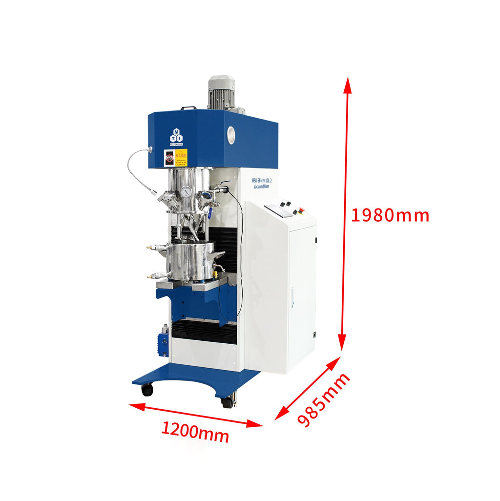 10 L Planetary Vacuum Mixer with Vacuum Pump and Water Chiller - MSK-SFM-9-10L