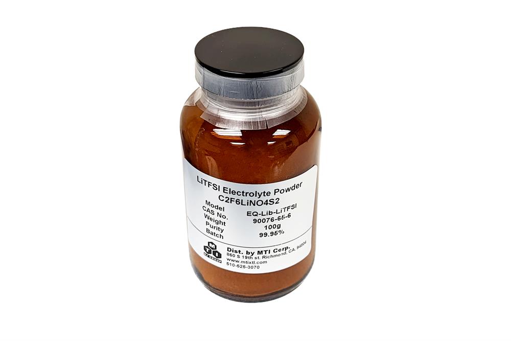 LiTFSI (lithium bis-trifluoromethanesulfonimide- C2F6LiNO4S2 ) Powder, 20g, 100g/bottle - Lib-LiTFSI