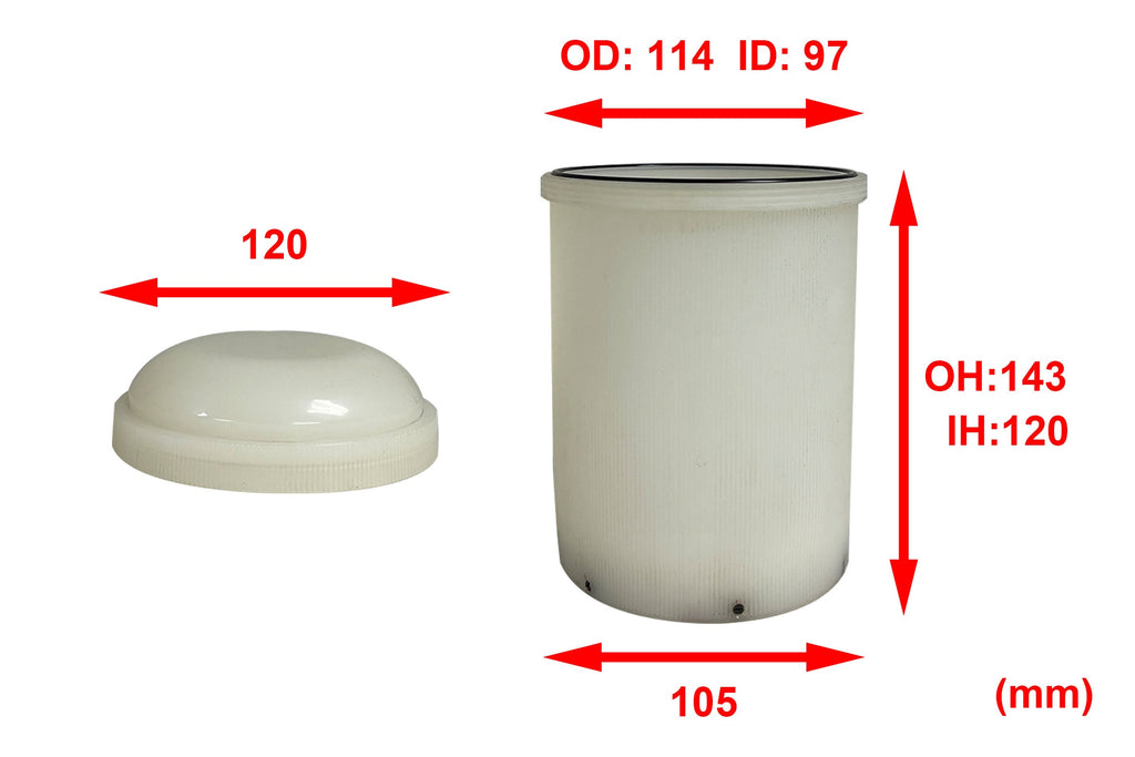 Nylon jar of SFM-2 milling machine (1000ml, 4pcs/package) - MJ-2-1000NL