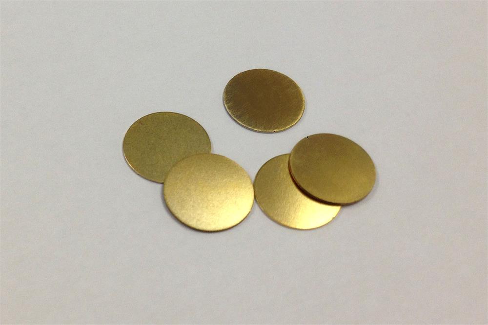 Gold Coated SS304 Spacer for CR20XX Cell (15.5mm Diam x 0.5 mm) - 10 pcs/pck - CR20SPA05-G