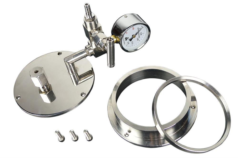 Sealing Flange for Single EndTube with 1/4" T/C Feedthrough & Vacuum Valve for 100 mm dia.- FG-100TCV