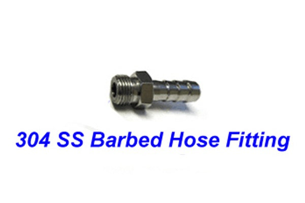 SS 0.32 Inch Barbed Hose Fitting and Hose Clamp , 1/4-Barbed