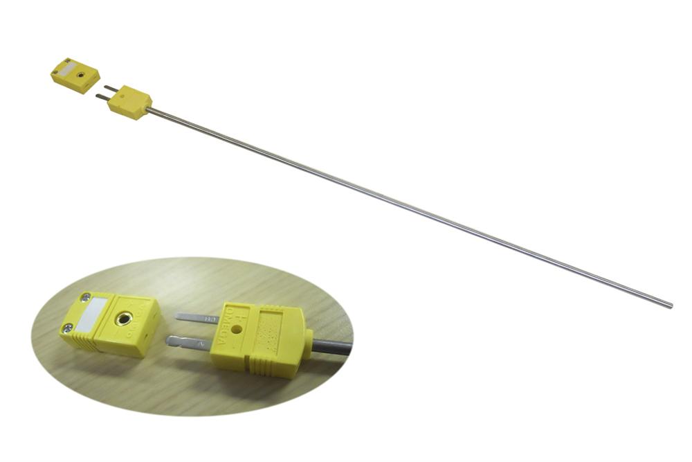 Thermocouple: K type 3mm OD x 6" L with Alloy sheath and Male Plug for Calibration - TC-K-Cali-6S-3mm-LD