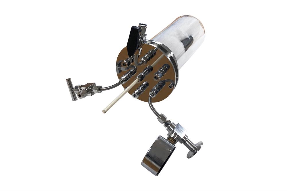 Induction Melting Quartz Assembly with Seven 1/4" Tube Feedthroughs for 100mm O.D. Tube - FL101FT7-OK
