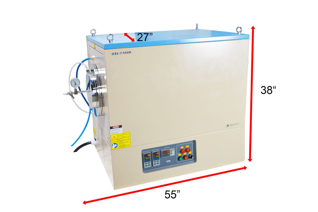 1100°C Dual Zone Tube Furnace Optional 11" Quartz Tube & Vacuum Flanges (24"  heating zone) - GSL1100XII11
