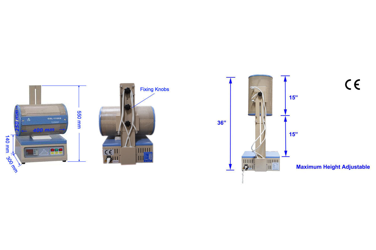 Multi-Position Tube Furnace 1100C (1- 2" Dia) w/ Programmable Temperature Controller, GSL1100X-NT
