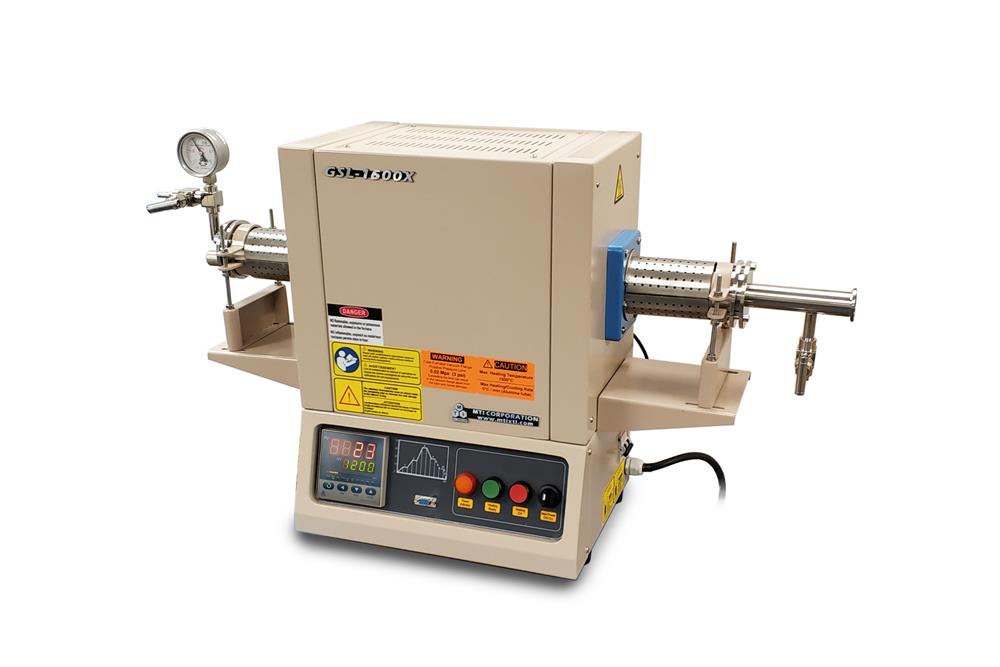Compact 1600C Tube Furnace with 50mm Alumina Tube & Vacuum Flanges / Valves - GSL1600X50