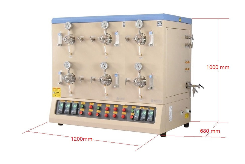 1200C Max 6 Channel Tube Furnace (50mm Quartz Tube) for Hi-Throughput Annealing - GSL-1200X-MGI-6
