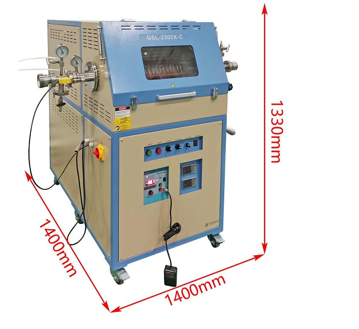 2300ºC Max. Induction heated Tube Furnace (30 mm ID Graphite Tube) with IR Temp.-Controlled - GSL-2300X-C