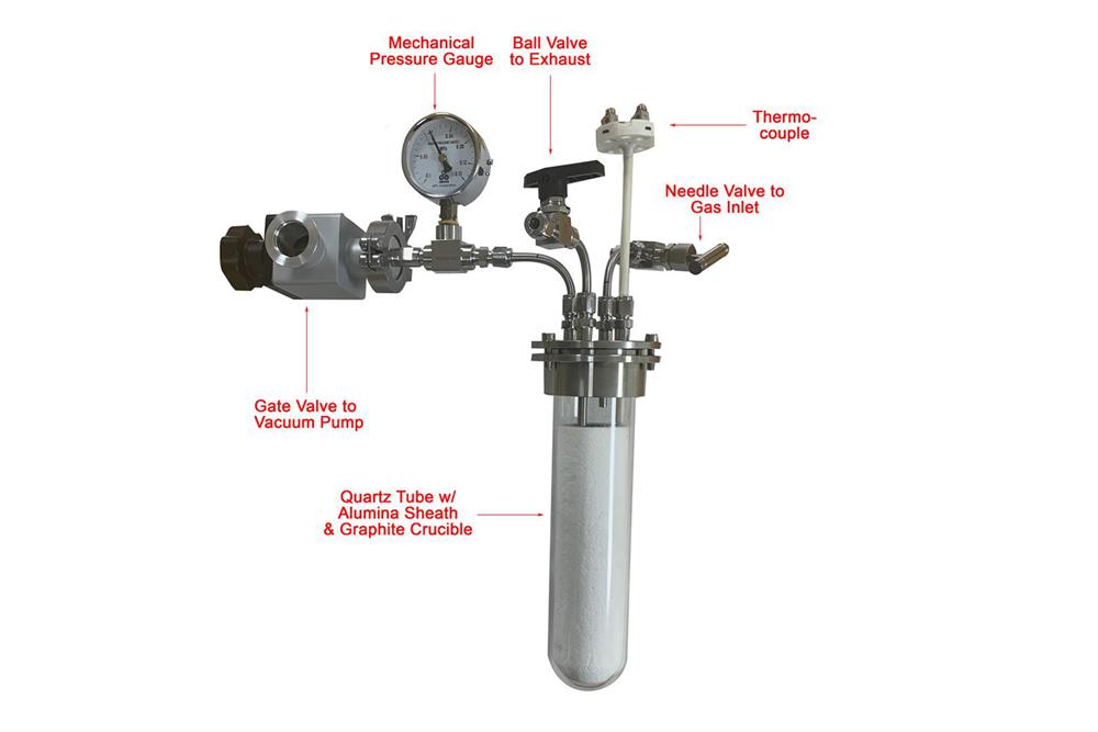 Induction Melting Quartz Assembly with Four 1/4" Tube Feedthroughs for 60 mm O.D. Tube - FL60FT4-OK