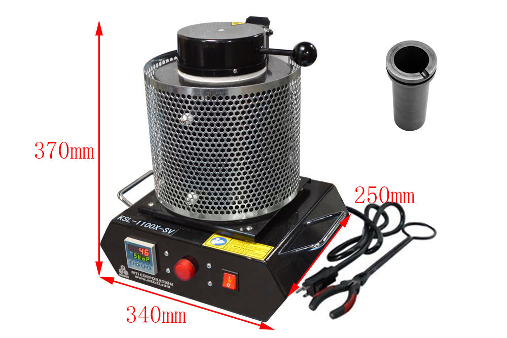 1100C Compact Crucible Melting Furnace w/ Programmable Controller - KSL1100XSV