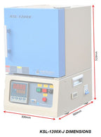 1250C Small Box Furnace (6x6 x7", 4.2 liter) with Programmable Controller - KSL-1200X-J