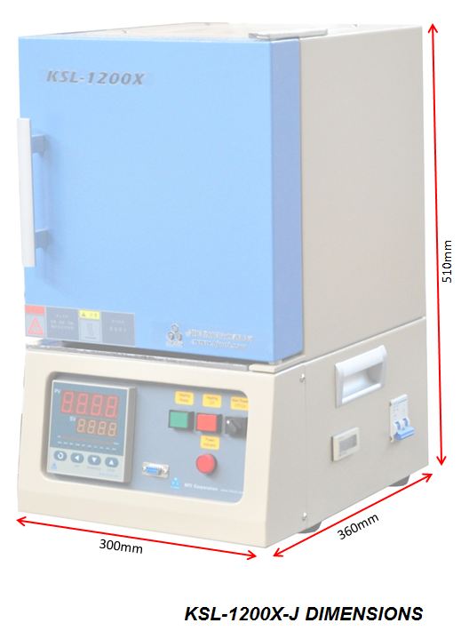 1250C Small Box Furnace (6x6 x7", 4.2 liter) with Programmable Controller - KSL-1200X-J