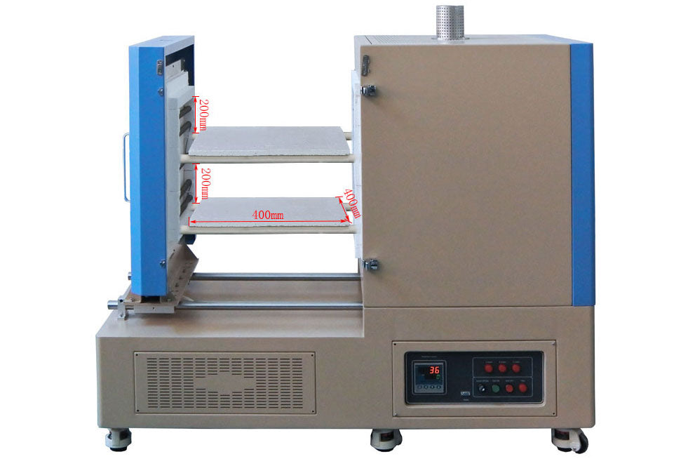 1200 5-side Heating Muffle Furnace (20x20x20", 125L) w/ with Sliding Door for Rapid Cooling - KSL-1200X-MAX-T