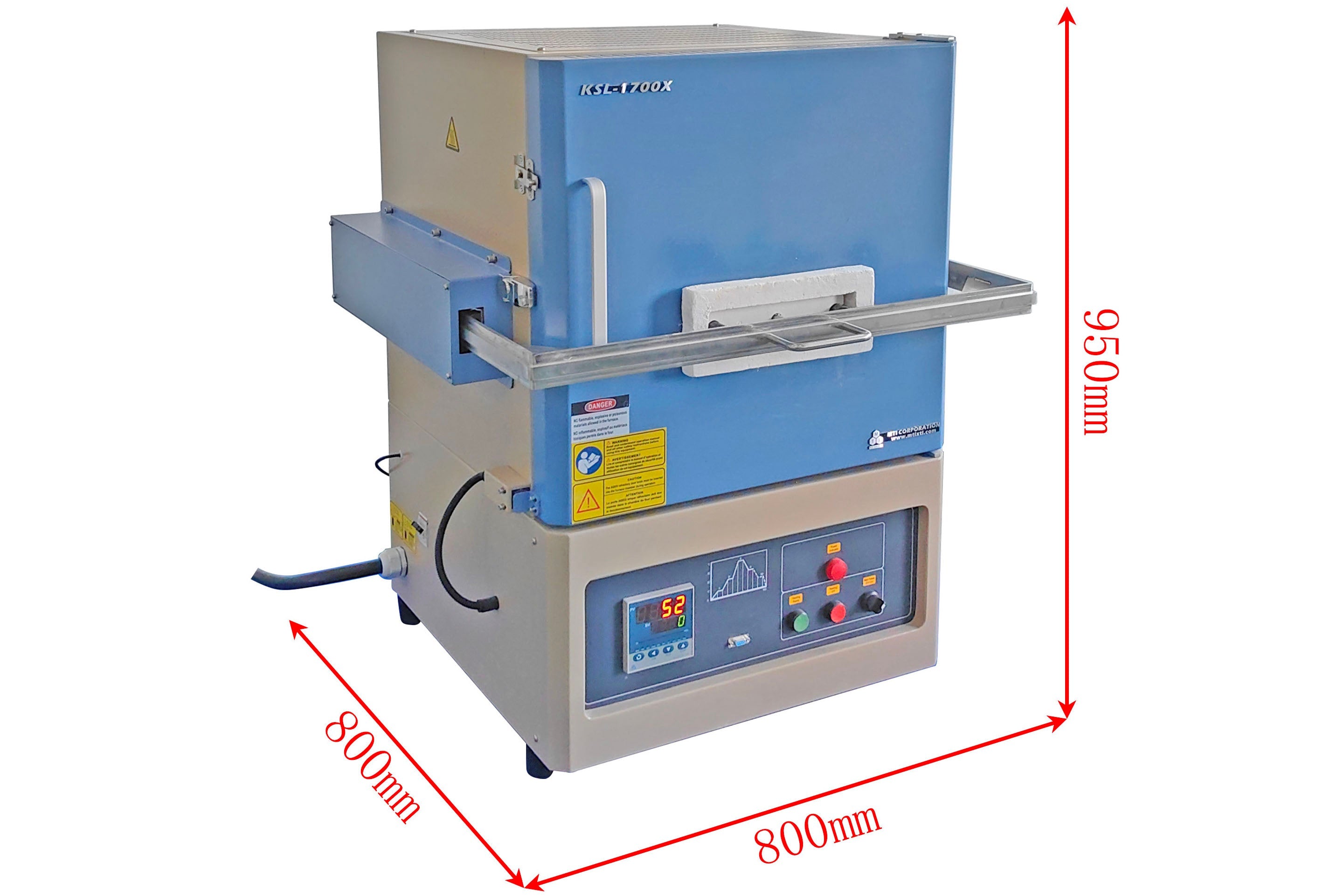 1700°C Box Furnace with a Sliding Platform for Fast Heating & Cooling - KSL-1700X-RTP