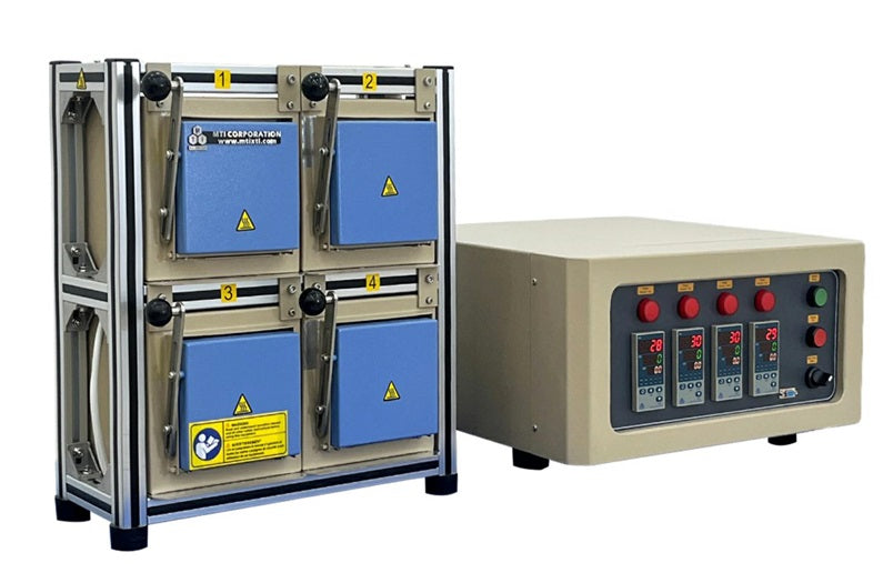 1100°C Four Chamber HTP Muffle Furnace  w/ Programmable Temp. Controller - KSL1100XS-MGI4