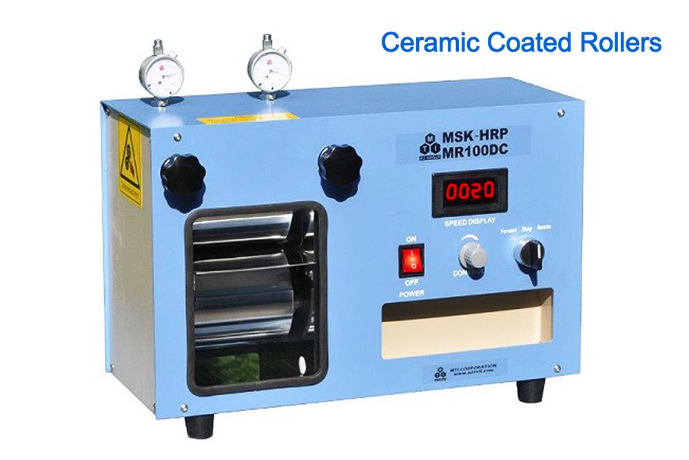 4" Width Electric Cold Roller Press with Optional Ceramic and PTFE Rollers-MSK-HRP-MR100DC