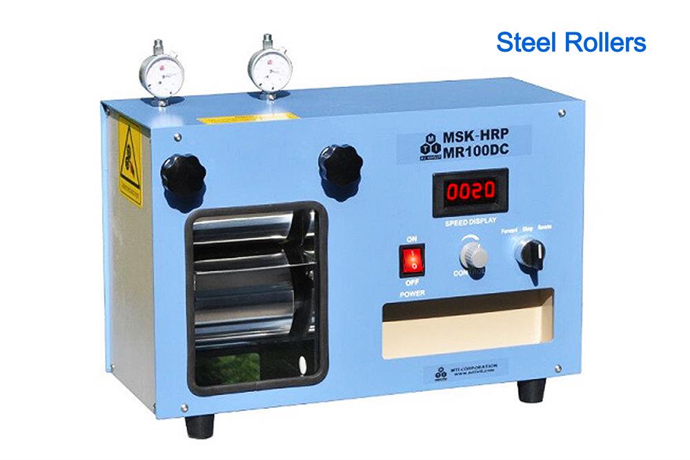 4" Width Electric Cold Roller Press with Optional Ceramic and PTFE Rollers-MSK-HRP-MR100DC