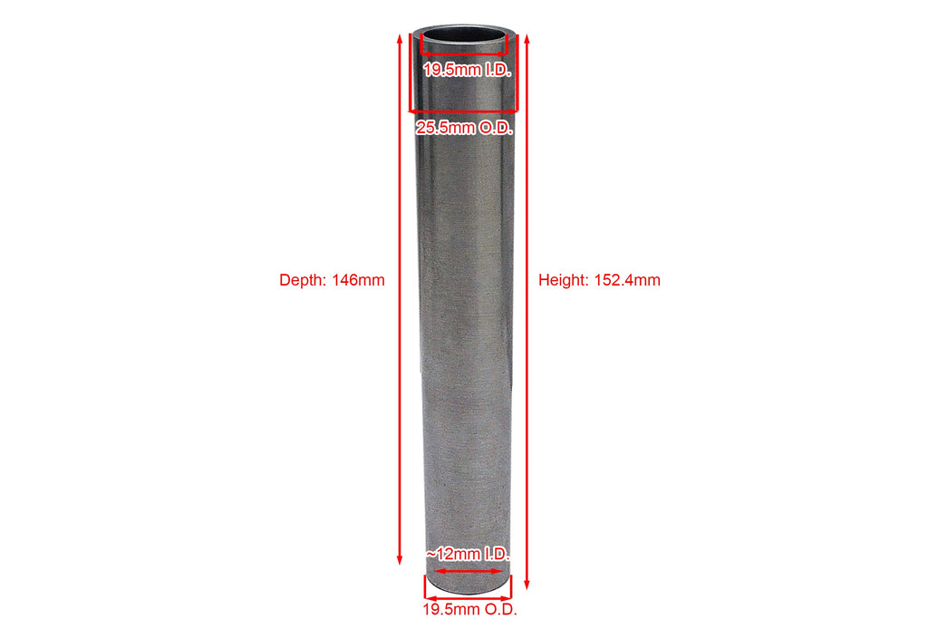 Molybdenum Crucible: 25.5mm OD x 19.5mm ID x 146mm DP - CM-D25H152