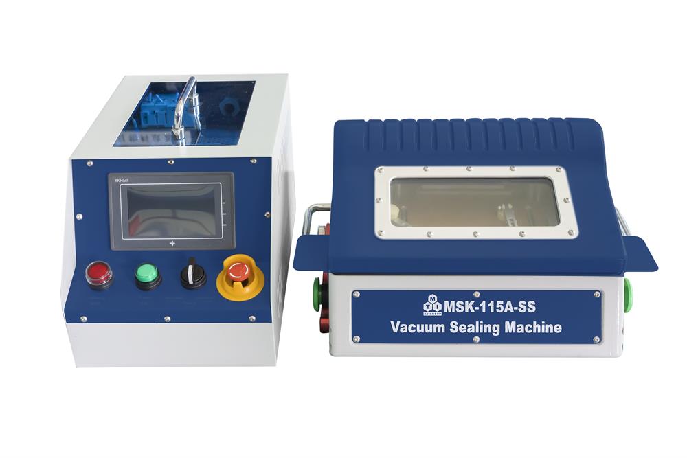Mini 4-in-1 Vacuum Sealer for Pouch Cell (100x100x12 mm Max.) Antechamber Acceptable - MSK-115A-SS
