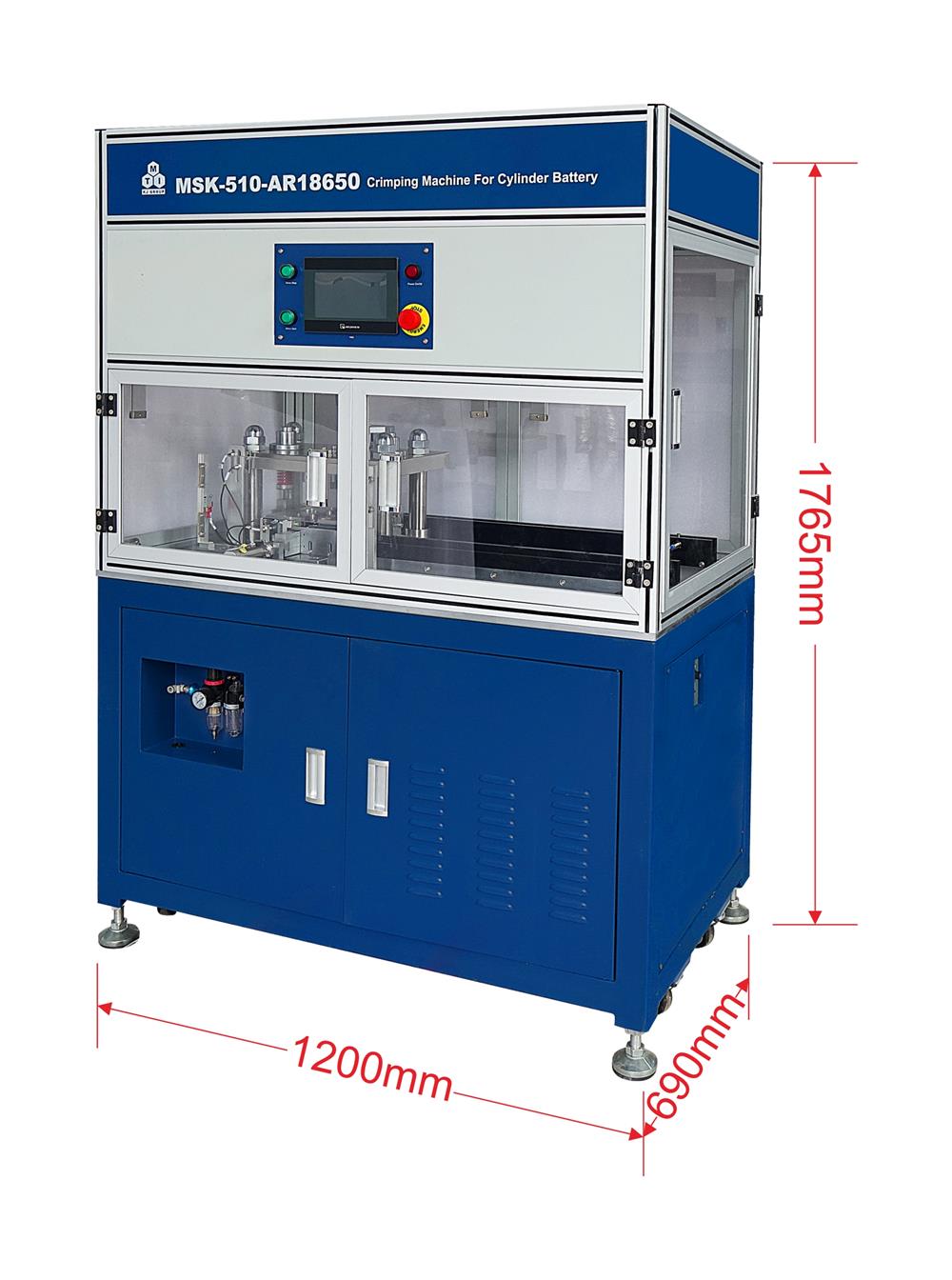 Floor-stand Auto Crimper for Batch Processing of Cylindrical Battery Casings - MSK-510-AR18650