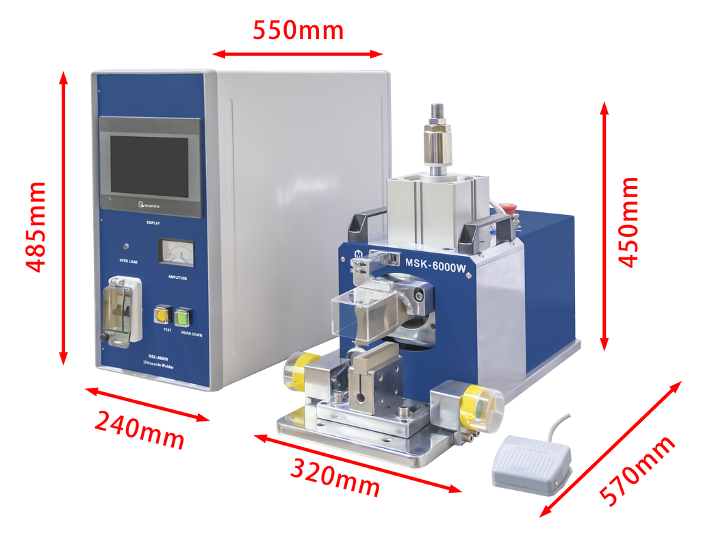 6KW Ultrasonic Metal Welder (Max. 70 layers) with Touch-Screen Digital Controller, 20KHz - MSK-6000W