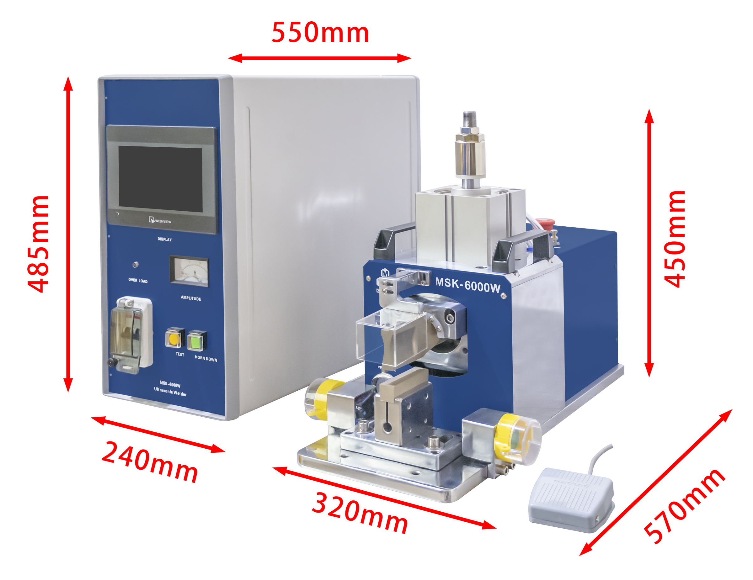 6KW Ultrasonic Metal Welder (Max. 70 layers) with Touch-Screen Digital Controller, 20KHz - MSK-6000W