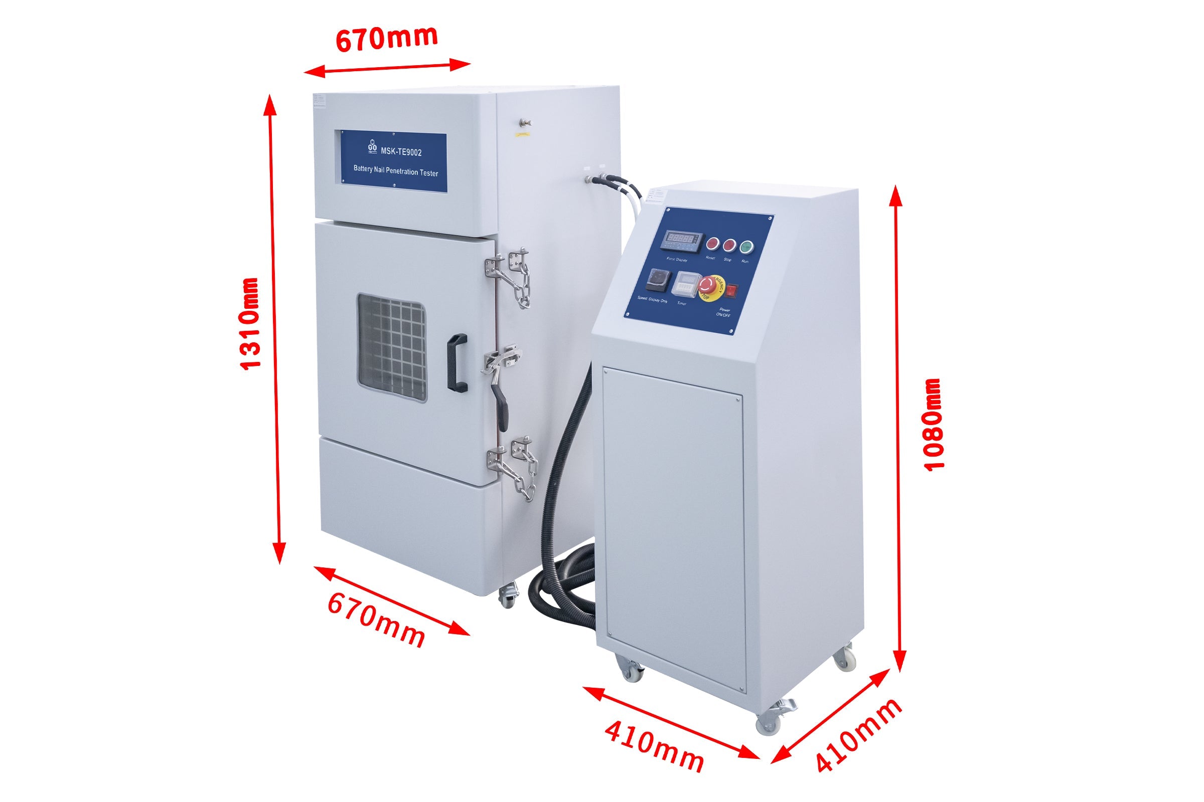 300 kg Pneumatic Nail Penetration Tester for All Types of Li-Ion Batteries - MSK-800-TE9002