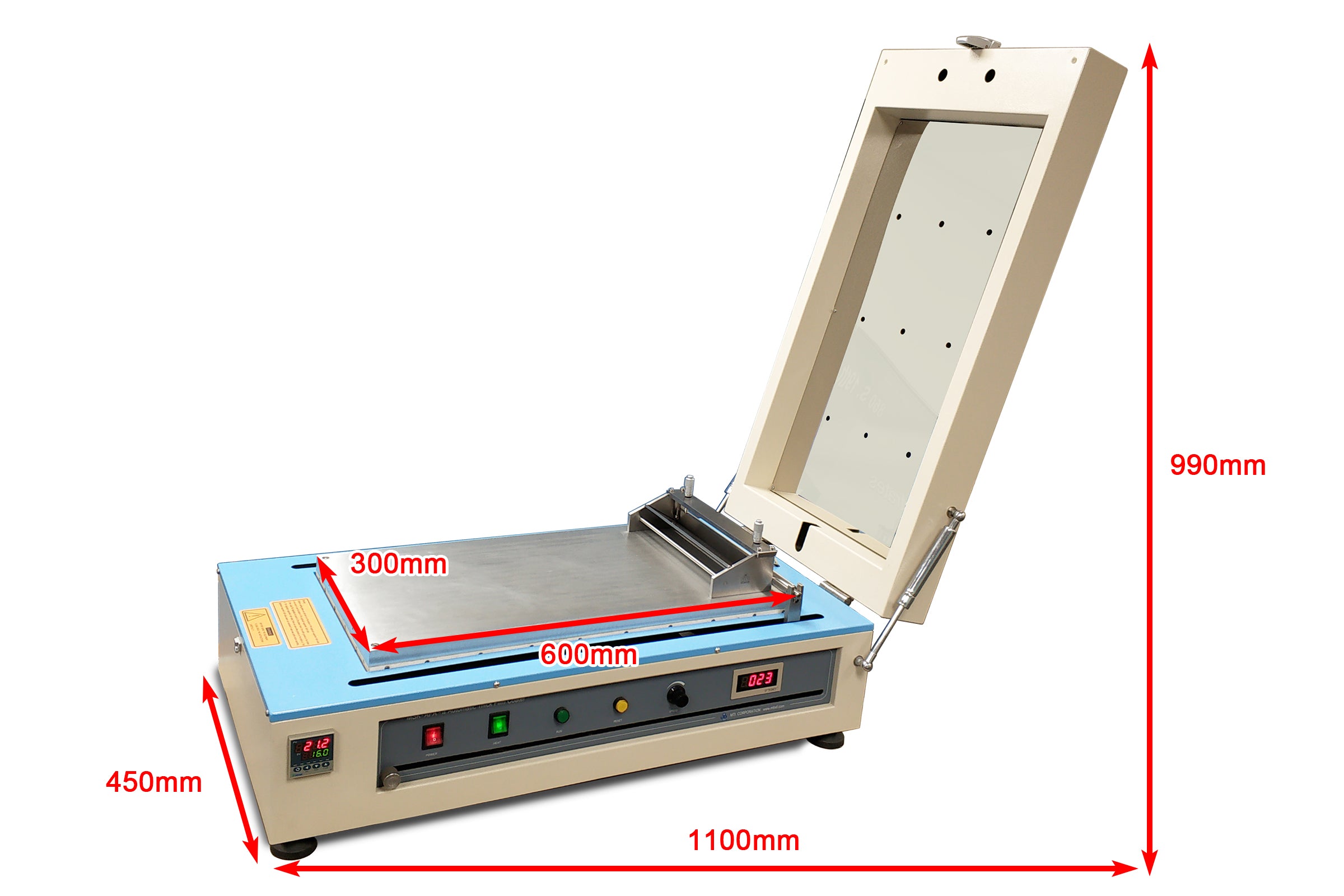 120°C Max. Film Coater w/ Heatable Vacuum Bed (12"Wx24"L) & 250mm Doctor Blade - MSK-AFA-II-VC-FH