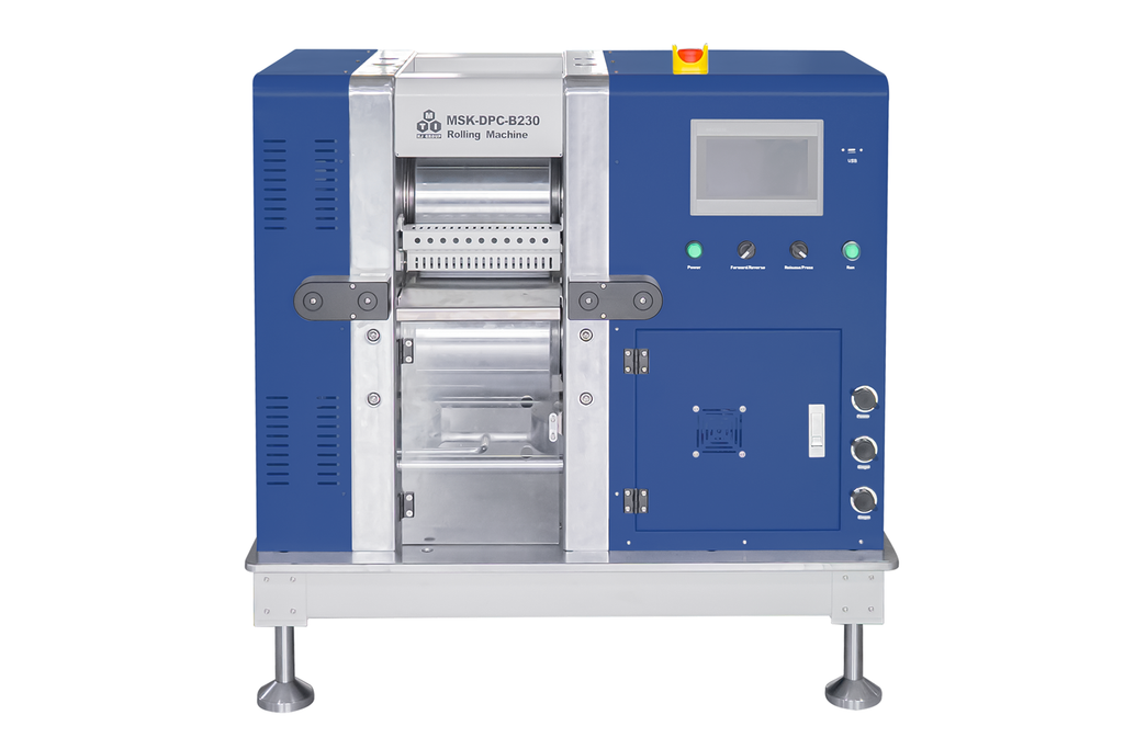 80T Max. Pressure Controlled Rolling Machine (220 mm W x 230 mm Dia.) for Battery Electrodes-MSK-DPC-B230