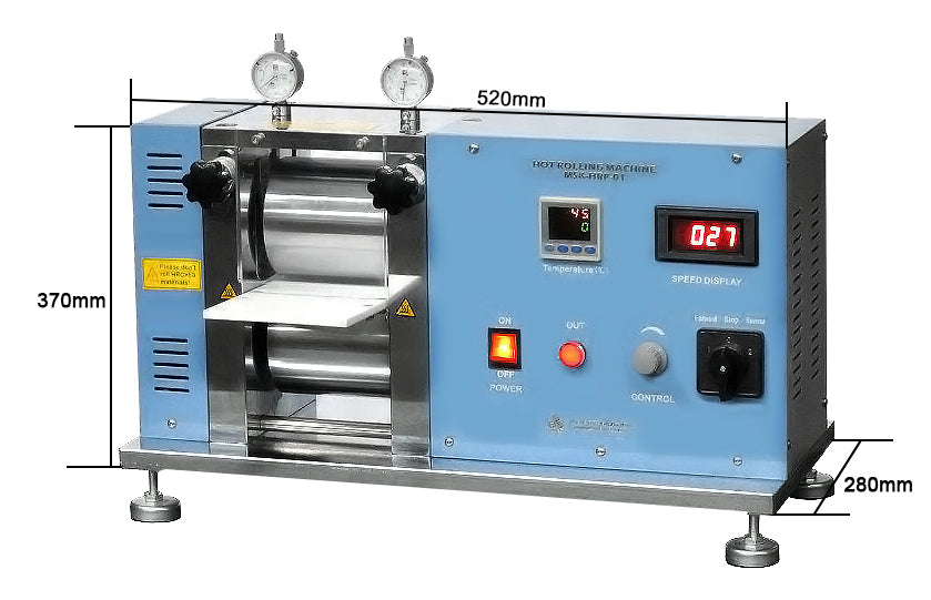 100C Max. 4" Width Electric Hot Rolling Press with Variable Speed (Air Gas Compatible) -MSK-HRP-01